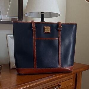 Dooney & Bourke Navy and Brown Tote
